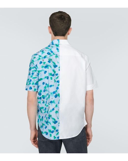 Marni Blue Floral Cotton Bowling Shirt for men