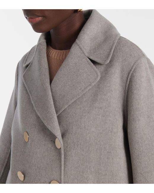 Max Mara Gray Margot Double-Breasted Wool Blazer
