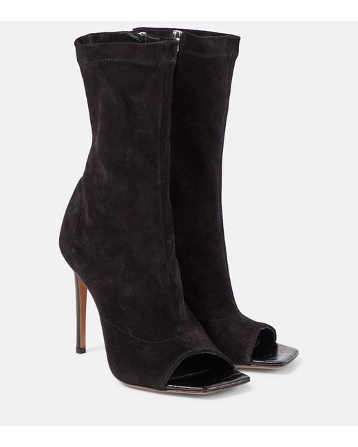 Paris Texas Black Amanda Suede Ankle Boots
