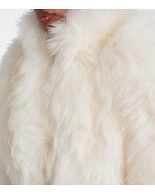 Alaïa White Cropped Shearling Jacket