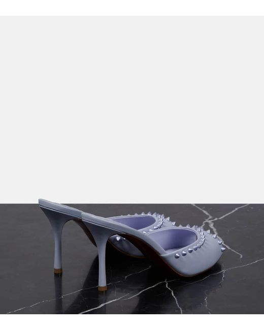 Christian Louboutin Blue Me Dolly Spike 85 Leather Mules