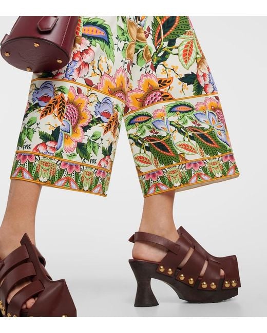 Etro Multicolor Floral Cropped Trousers
