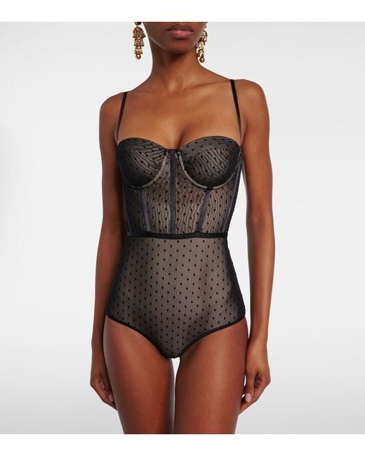 Zimmermann Brown Dot Mesh Bodysuit