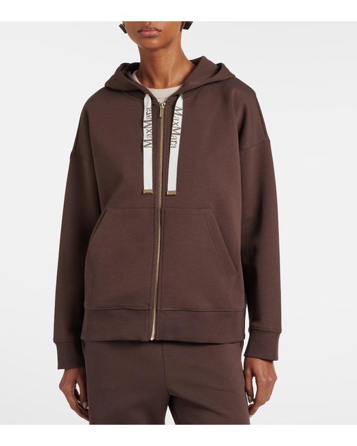 Max Mara Brown Jour Cotton-Blend Hoodie