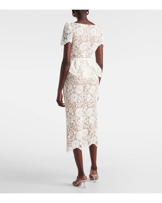 Self-Portrait Natural Lace Midi Dress