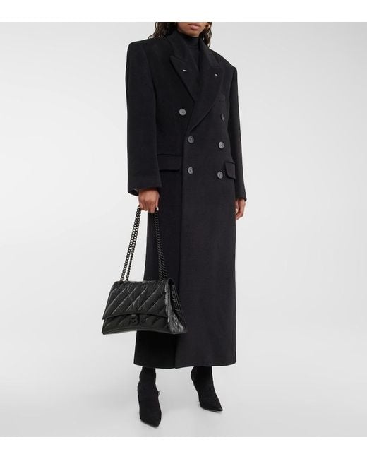 Balenciaga Black Crush Medium Leather Shoulder Bag