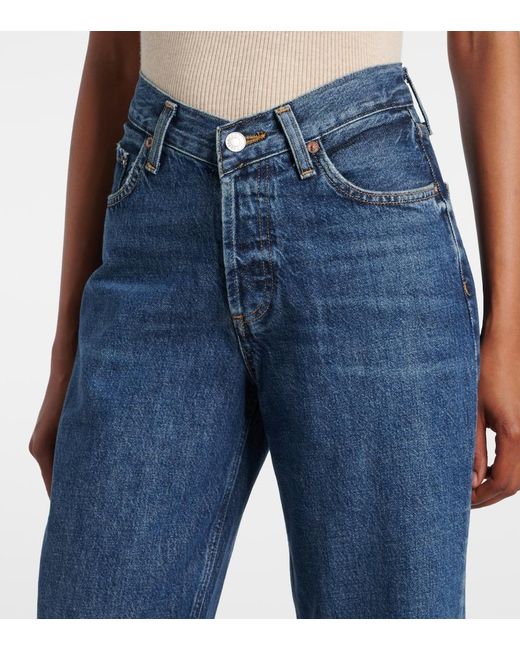 Agolde Blue V-Waist Baggy Straight Jeans
