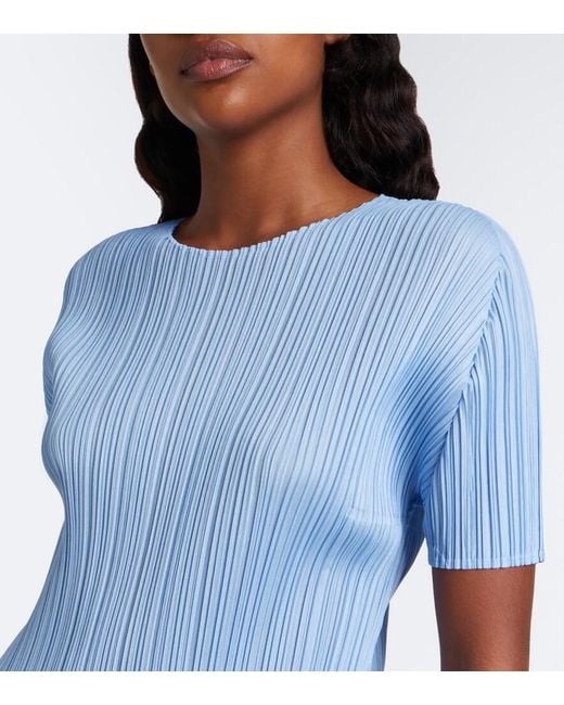 Pleats Please Issey Miyake Blue Monthly Colors: August Pleated Midi Dress