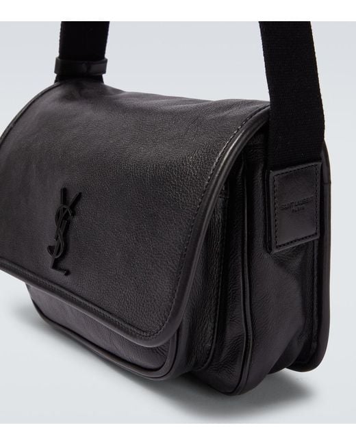 Saint Laurent Black Niki Small Leather Messenger Bag for men