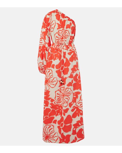 Faithfull The Brand Red Amorosa Floral Cotton Maxi Dress