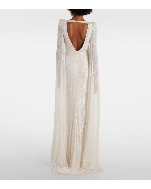 Jenny Packham White Bridal Chasina Sequined Gown