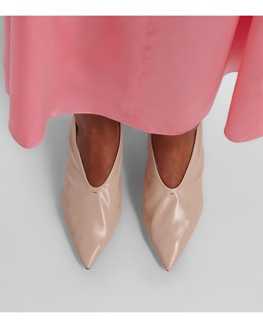 Khaite White Miriam Leather Pumps
