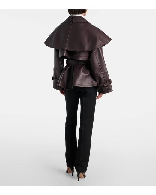 Chaqueta Tim De Piel Con Capa Altuzarra de color Brown