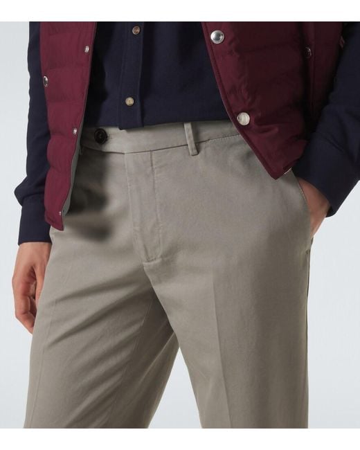 Brunello Cucinelli Gray Cotton Slim Pants for men
