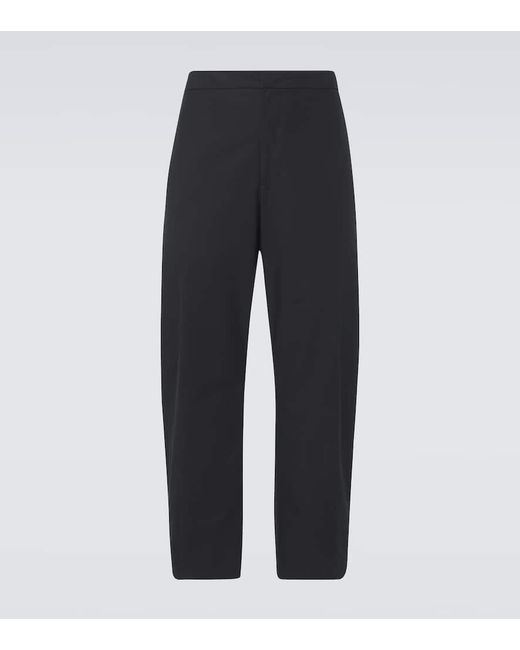 Jil Sander Blue Cotton Barrel-Leg Pants for men