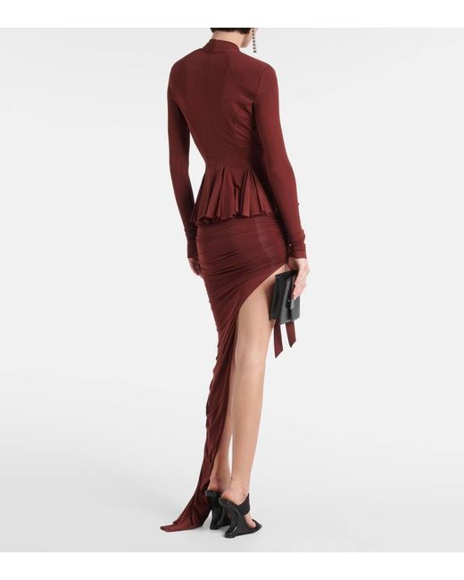 Rick Owens Red Hollywood Cupro-Blend Wrap Jacket