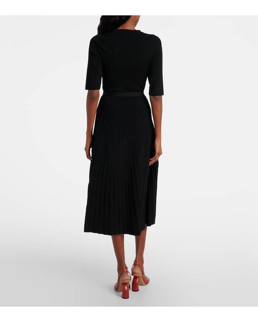 Veronica Beard Black Elthea Knitted Midi Dress