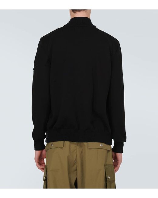 Moncler Black Down-paneled Cotton Jacket for men