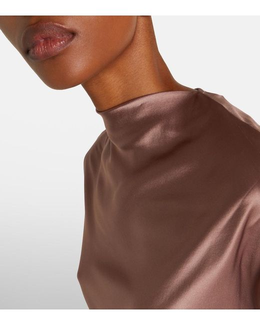 The Sei Pink Draped Silk Satin Top