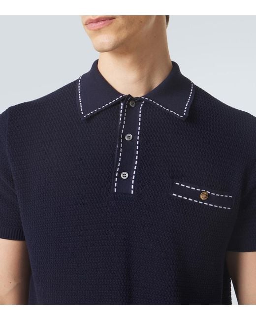 Polo De Algodon Versace de hombre de color Blue
