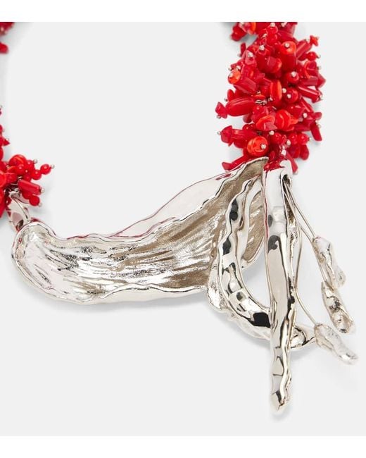 Collana Con Ciondolo di Dries Van Noten in Red