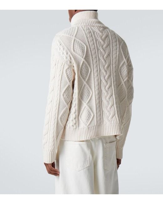 FRAME White Cable-Knit Wool And Cashmere Sweater for men