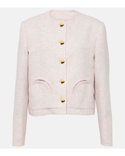 Blazé Milano Natural Shamo Linen-blend Boucle Jacket