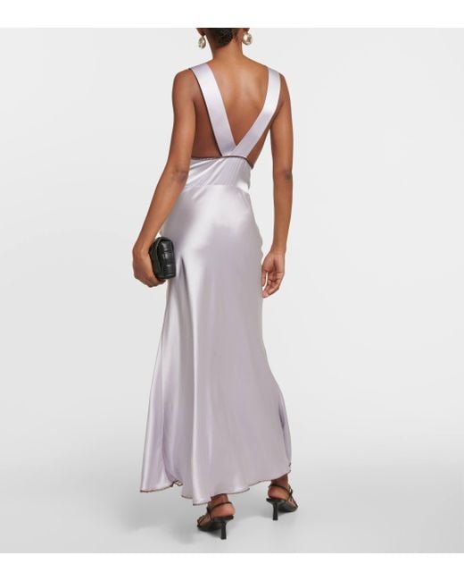 Sir. The Label Purple Aries Lace-trimmed Cutout Silk Gown