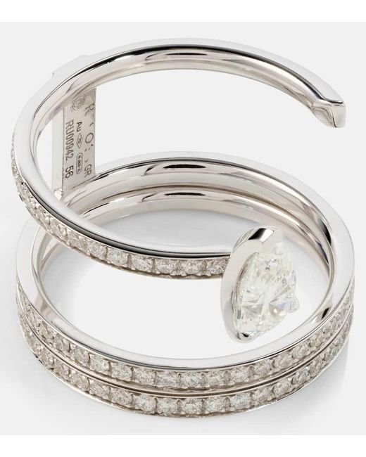 Anello Serti Sur Vide in oro bianco 18kt con diamanti di Repossi in Metallic