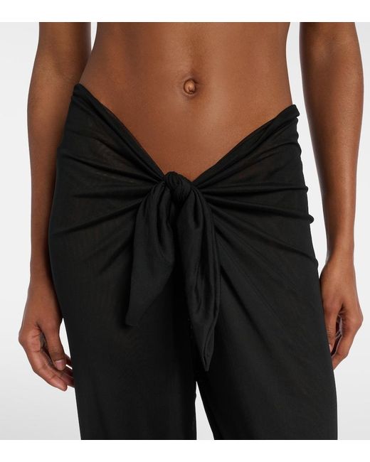 ViX Black Pareo Draped Wide-Leg Pants