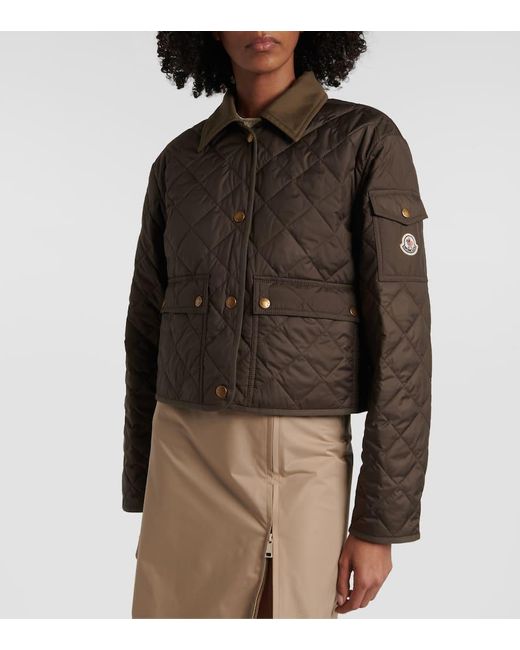 Moncler Brown Chitre Quilted Canvas-Trimmed Jacket