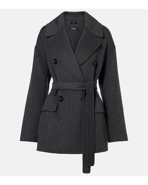 Max Mara Black Mantel Ornella Aus Schurwolle