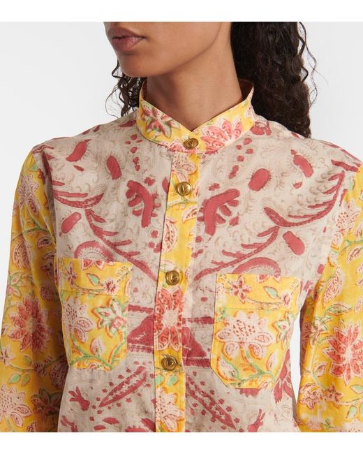 Valentino Orange Paisley Cotton Shirt