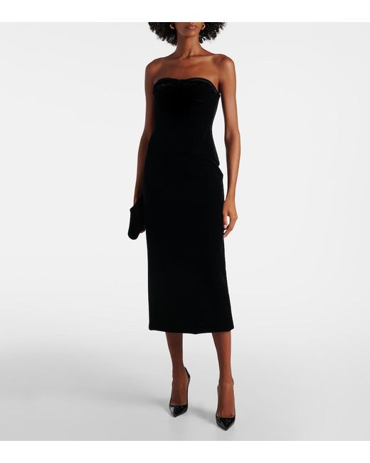 Sportmax Black Velvet Bustier Dress