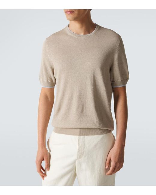 Fedeli Natural Linen And Cotton Sweater for men