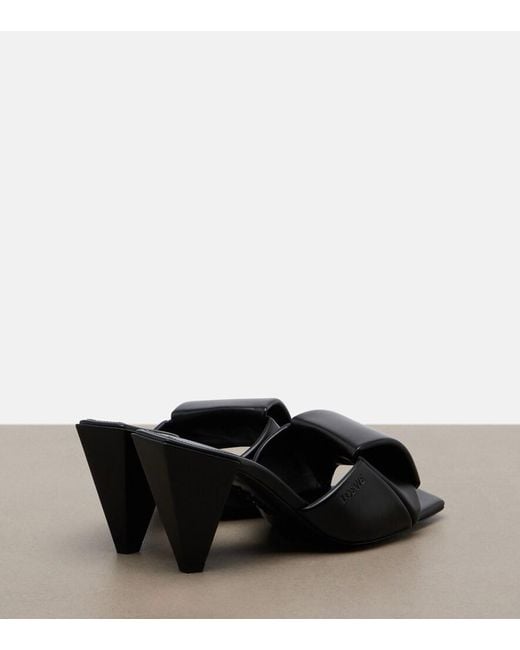 Loewe Black Origami Leather Mules
