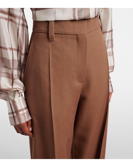 Brunello Cucinelli Brown Wool-Blend Suit Pants