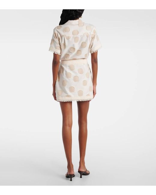 Jonathan Simkhai White Bethany Polka-Dot Wrap Skirt
