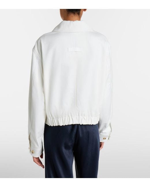 Vince White Cotton Twill Blouson Jacket
