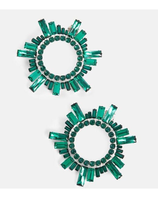 AMINA MUADDI Blue Begum Crystal-Embellished Earrings