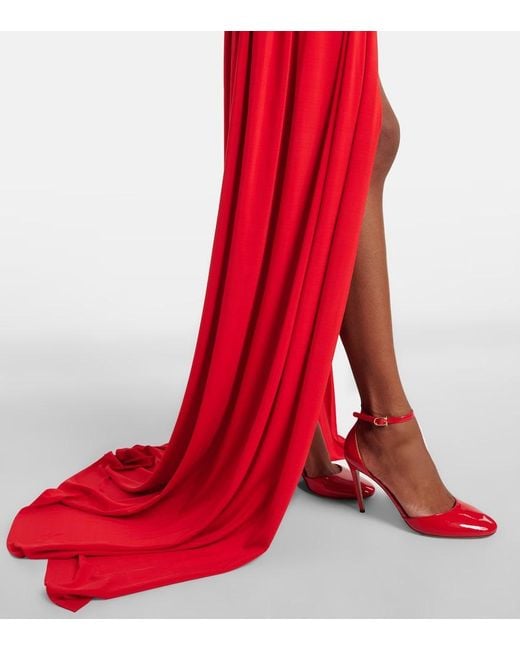 Stella McCartney Red Draped Crepe Jersey Bustier Dress
