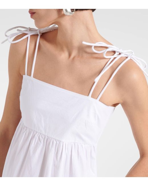Ganni White Cotton Poplin Midi Dress