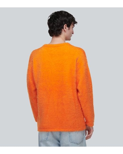 ERL Orange Brushed Sweater for men