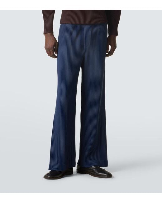 Homme Plissé Issey Miyake Blue Tailored Pleats 1 Straight Pants for men