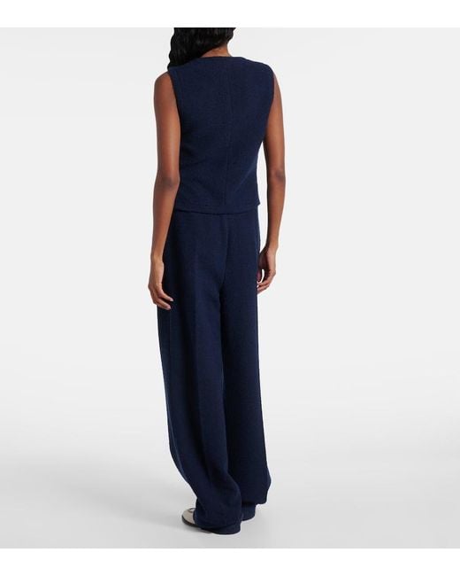 Loro Piana Blue Cashmere And Wool-Blend Vest