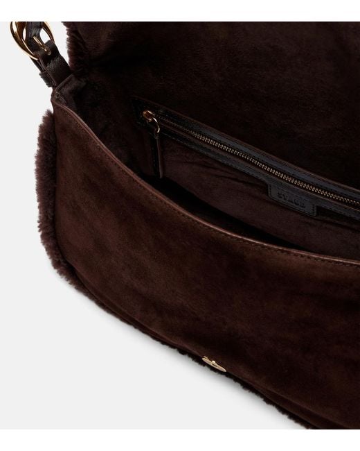 Staud Brown Harlow Medium Suede Shoulder Bag