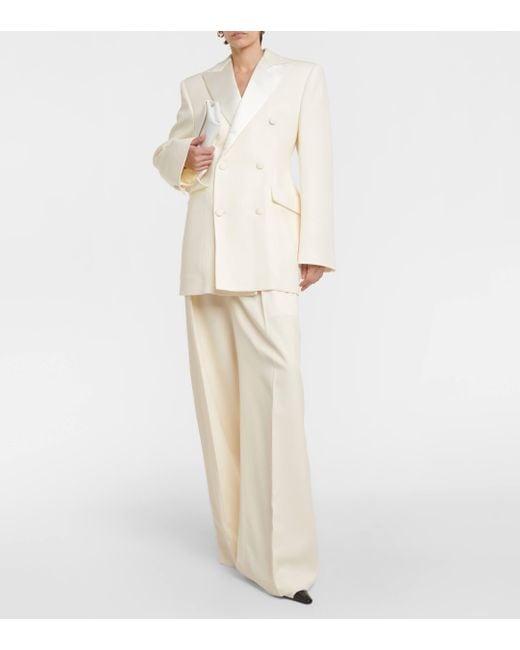Robe blazer en laine Wardrobe NYC en coloris White