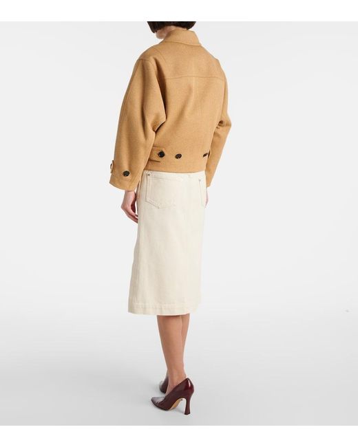 Bottega Veneta Brown Bomberjacke Aus Einem Baumwollgemisch