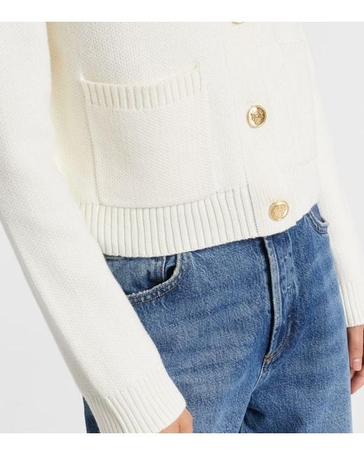 Velvet White Cardigan Mahal Aus Baumwolle Und Kaschmir