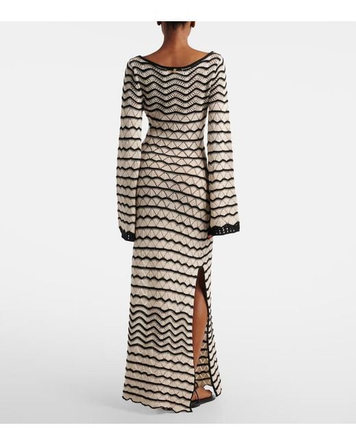 Bananhot White Rey Crochet Cotton-Blend Maxi Dress